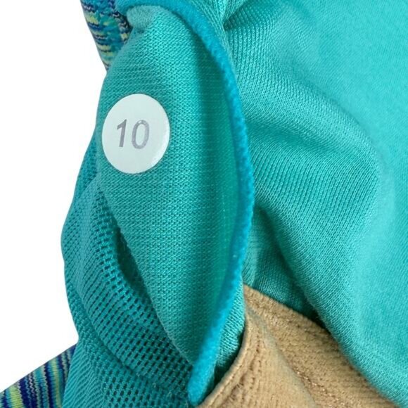 LULULEMON Power Y Tank Luon Size 10 Space Dye Camo Alberta Lake Fresh Teal - Picture 8 of 8